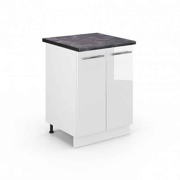 Vicco SPODNÍ SKŘÍŇKA KUCHYŇSKÉ LINKY Fame-Line Bílá vysoký lesk 60 cm , PD Antracit