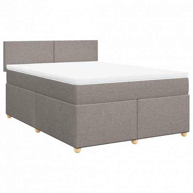 vidaXL Box spring postel s matrací taupe 140x200 cm textil