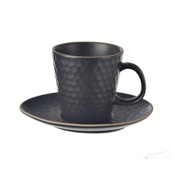 Černý keramický šálek na cappuccino 250 ml Tea Time – Orion