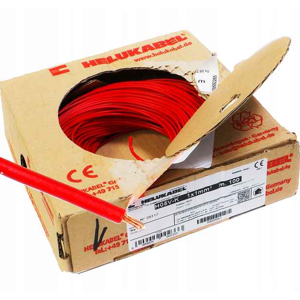 Kabel Lgy 1 mm červený 500 V 100 m