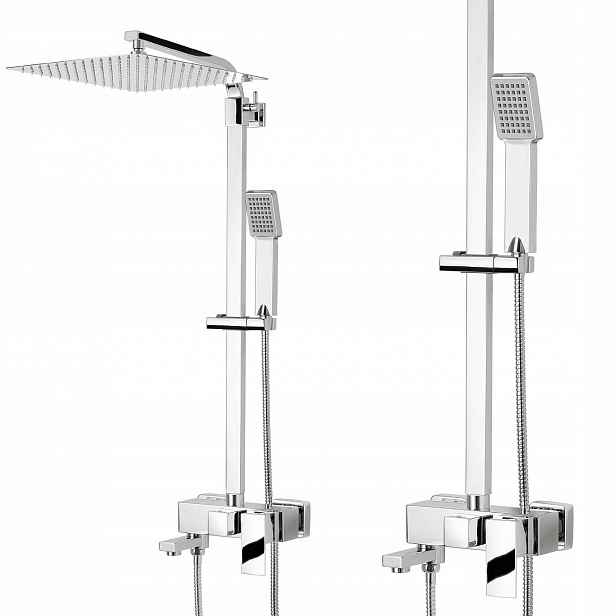 Sprchový Set Vanový Sprchový Sloup S Výtokem Dešťové Sprchy 30 CM