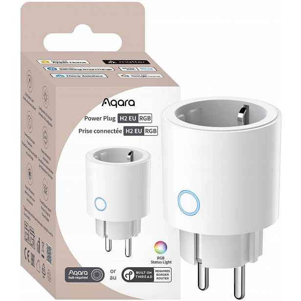 Aqara Power Plug H2 Eu Rgb Inteligentní zásuvka 16A, Thread/Zigbee, Ap