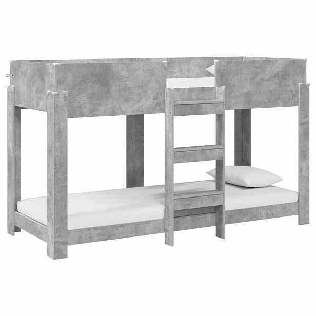 vidaXL Patrová postel pro děti Betonově šedá 75 x 190 cm