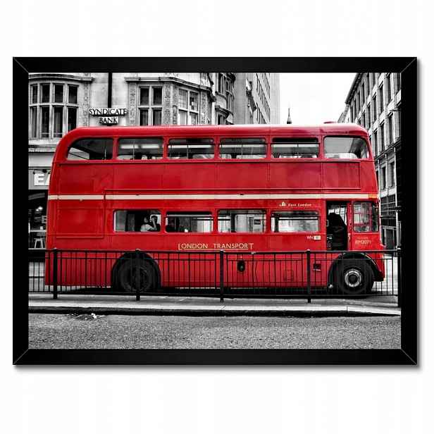 Plakáty v rámu 40x30 Červený autobus Londýn