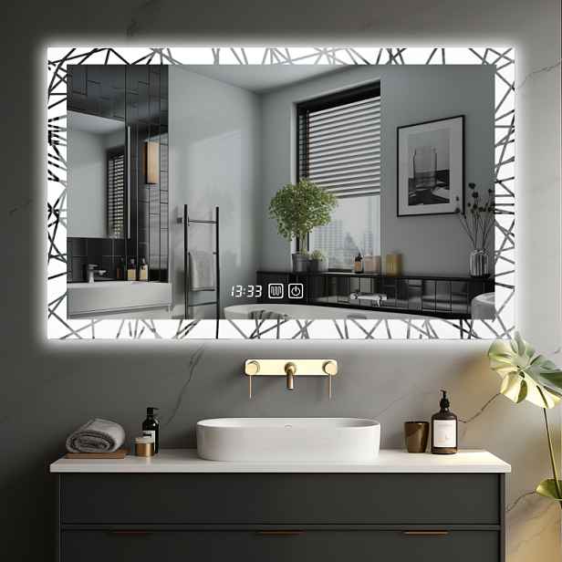 Luxusní koupelnové LED zrcadlo 90×70 cm
