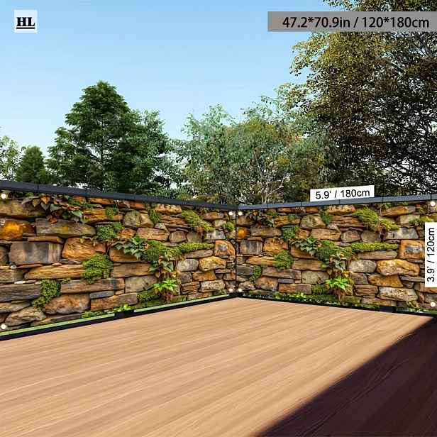 TEMU [ ] 1 ks Dekorace plotu, venkovní dekorace, závěs pro soukromí na balkon, dekorativní plot, vnitřní/venkovní banner, krásný digitální potisk,