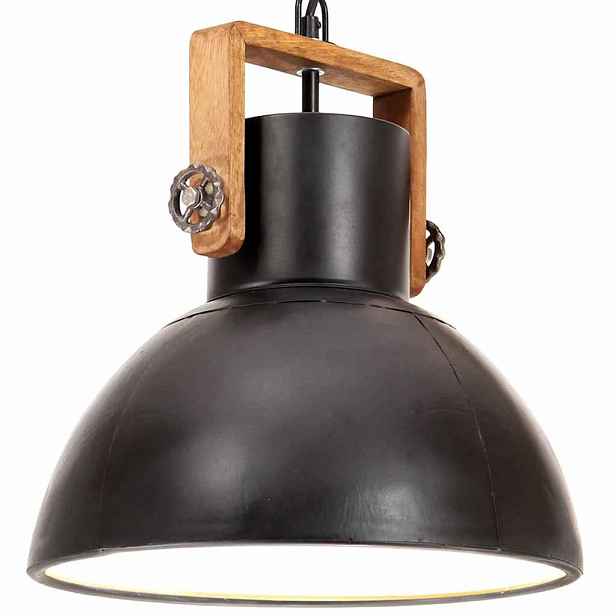 vidaXL Industriální závěsné svítidlo 25 W černé kulaté 30 cm E27