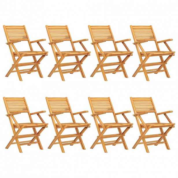vidaXL Skládací židle 8 ks 55x62x90 cm masivní teak