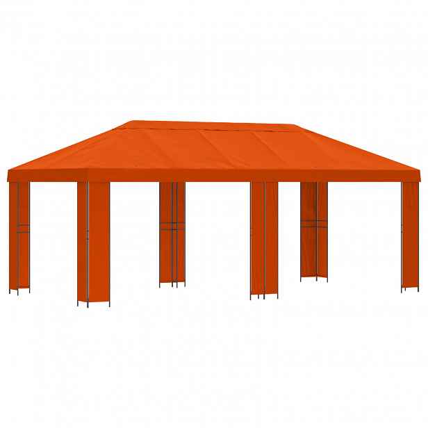 vidaXL Zahradní altán 6 x 3 m Oranžová Polyester a ocel 190 gsm
