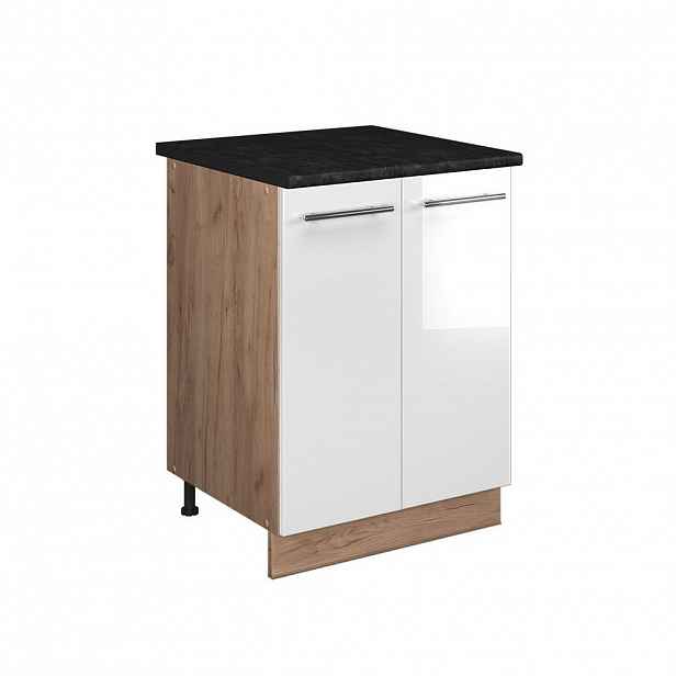 Vicco SKŘÍŇKA POD DŘEZ Fame-Line, Bílá vysoký lesk/Zlatý mocný dub, 60 cm