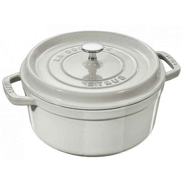 Litinový hrnec s poklicí Staub Cocotte, bílý lanýž, 24 cm / 3,8 l