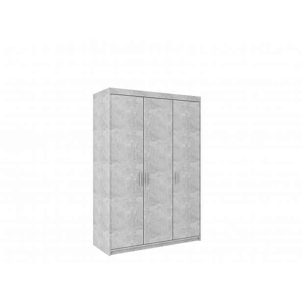 Šatní skřín Alena 3D, beton světlý