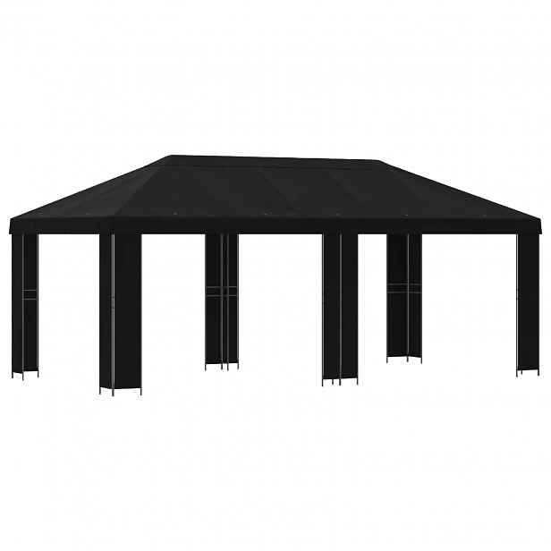 vidaXL Zahradní altán 6 x 3 m Černá Polyester a ocel 190 gsm