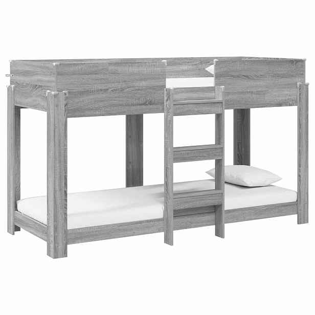 vidaXL Patrová postel pro děti Šedá Sonoma 75 x 190 cm