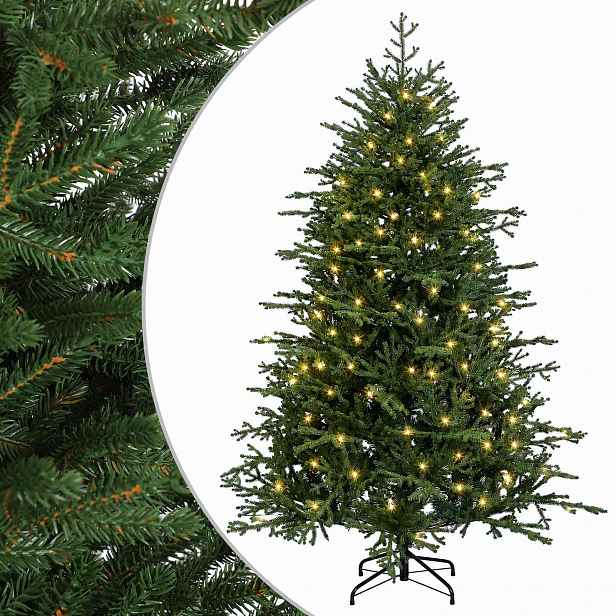 vidaXL Umělý Skládací Vánoční Strom 150 cm 150 LED Teplá bílá PE a PVC