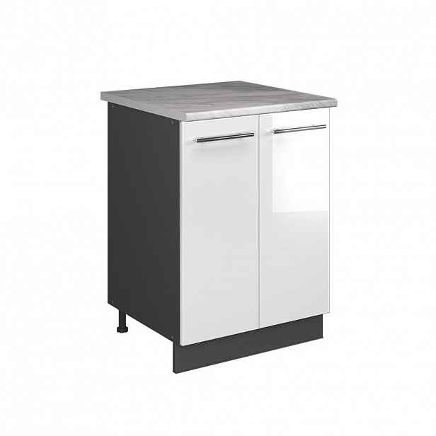 Vicco SKŘÍŇKA POD DŘEZ Fame-Line, Bílá vysoký lesk/Antracit, 60 cm