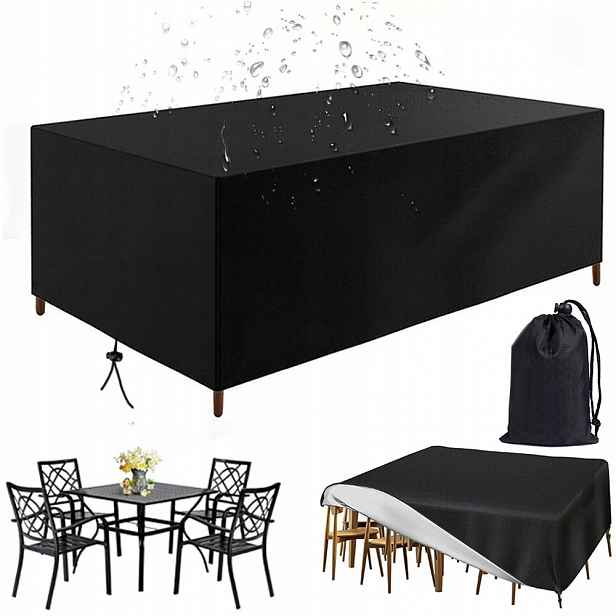 Obal na zahradní nábytek 213×132×74 cm voděodolný, černý, 210D