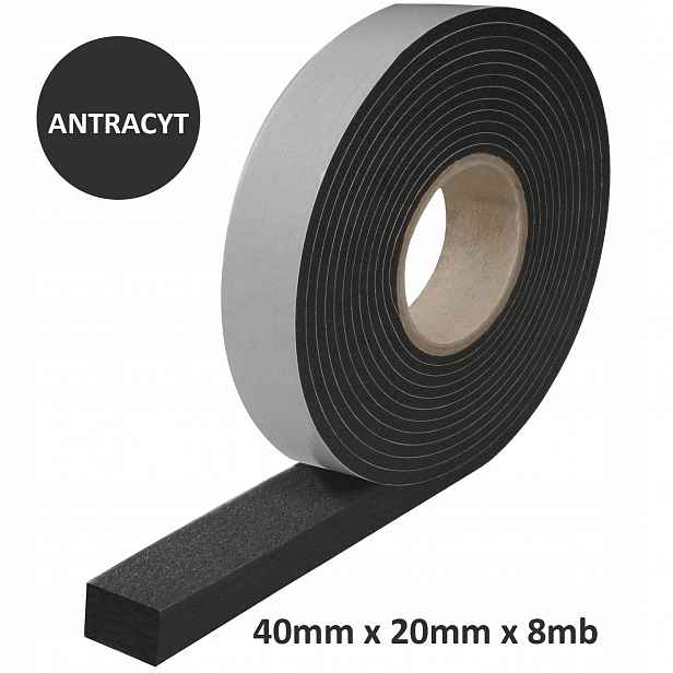 Rozpínací páska Okenní těsnění Dekarska 40 mm x 20 mm Antracit 8 m