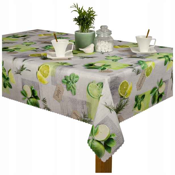 Skvrnitý ubrus Minos U3 Citrony Máta 140 x 240 cm