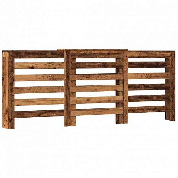 vidaXL Kryt radiátoru Staré dřevo 205 x 21,5 x 83,5 cm