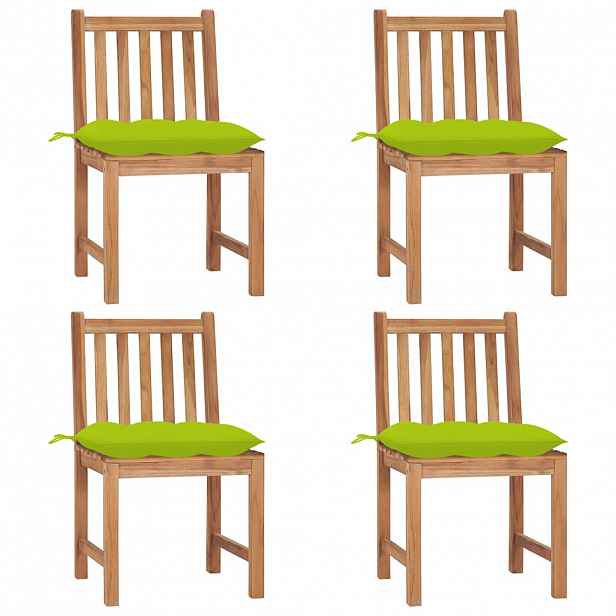 vidaXL Zahradní židle 4 ks s poduškami masivní teak