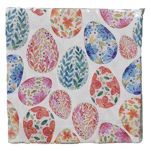 Barevné papírové ubrousky se zdobenými vajíčky  - 33*33 cm (20ks) Clayre & Eef