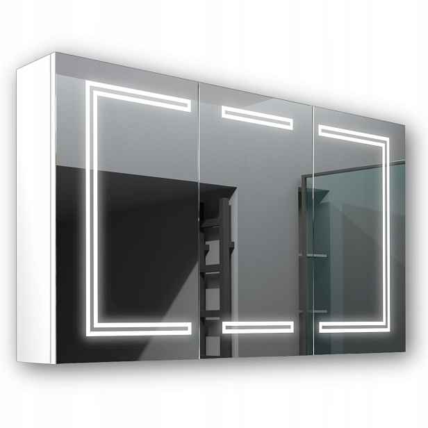 Dřevěná skříňka 120x70 Led zrcadlo Saturn Bílá