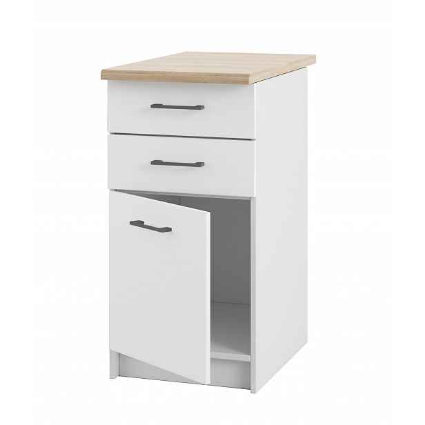 Kuchyňská skříňka Stojící Dolní s zásuvkami Bílá Matná s pracovní deskou 40 cm