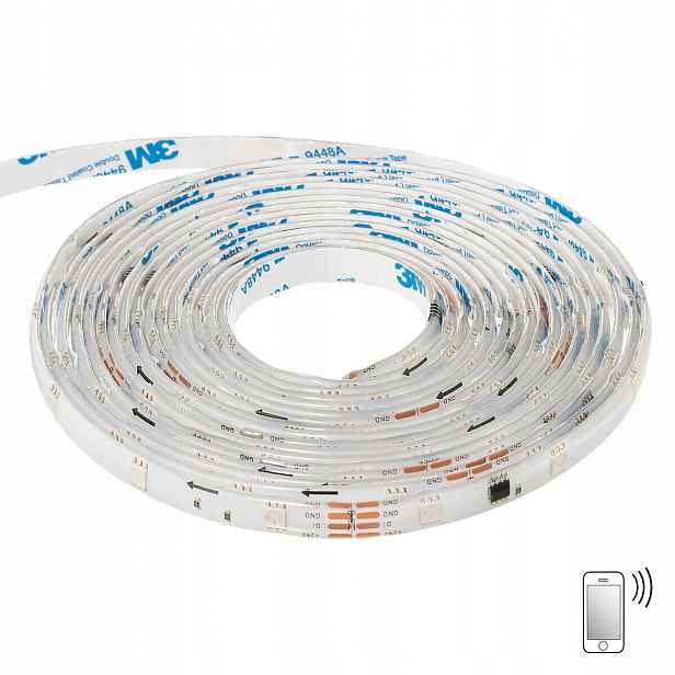Led Páska 5 m Ovládaná na bluetooth a na dálkové ovládání Barevná Rgb Led