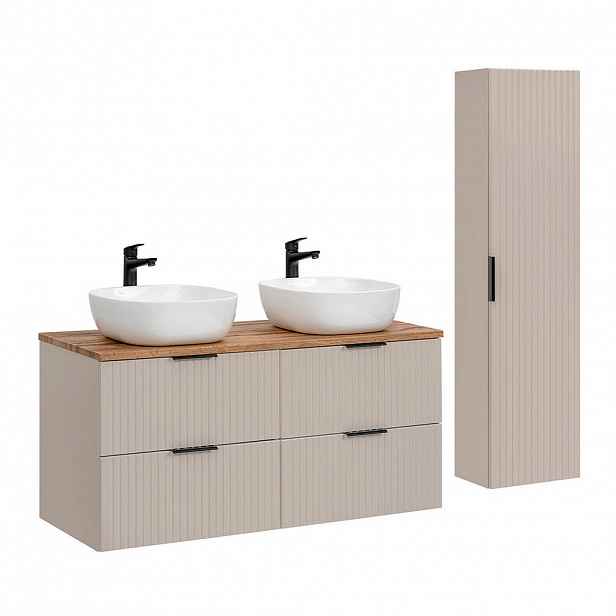 Petits-meubles KOUPELNOVÝ NÁBYTEK 120.8cm Adriel 2er-Set Béžová