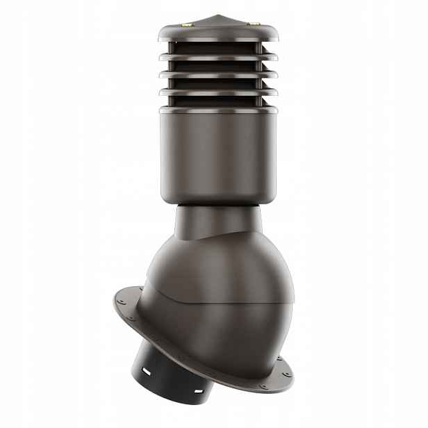 Větrací komín s podstavcem a těsněním Pi f 125 mm, zateplený, tmavě hnědý