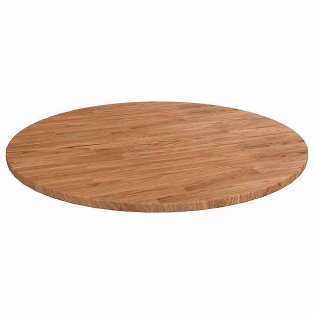 vidaXL Kulatá stolní deska světle hnědá Ø90x1,5cm ošetřený masivní dub