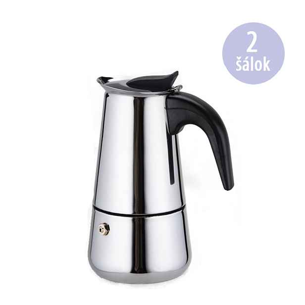 Arise KPS-200 Moka kávovar nerezový, 2 Šálky
