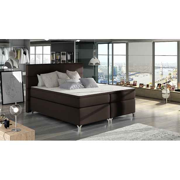 Boxspring Amadeo Rozměr: 160 x 200 cm, látka: Soft 66, Varianta: Bez LED osvětlení