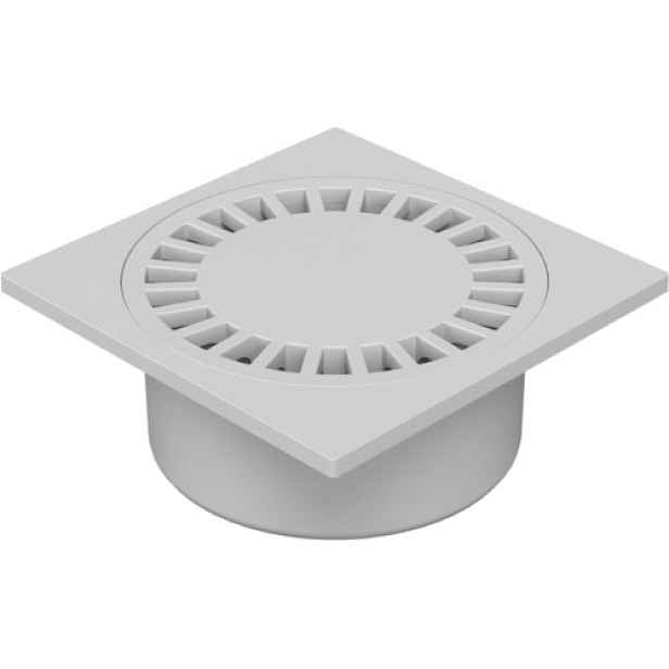 Chuděj Podlahová vpust spodní DN75; mřížka 200x200 mm (Gule spodní DN75)