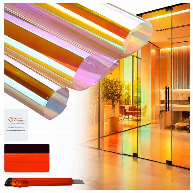 Fólie na sklo 60 x 800 cm Rainbow Orange Okenní duha sada
