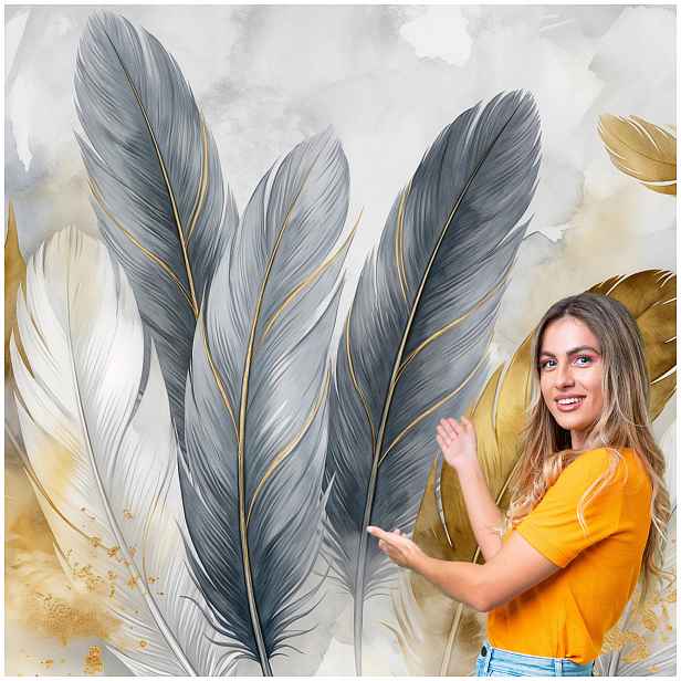 Fototapeta 3D Obývací Pokoj Ložnice Pera Abstrakce Boho Glamour 588x260 PAB08F