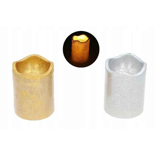 Minimalistický – svíčka 10 Ks vosková Led stříbrná/zlatá 7x9 cm