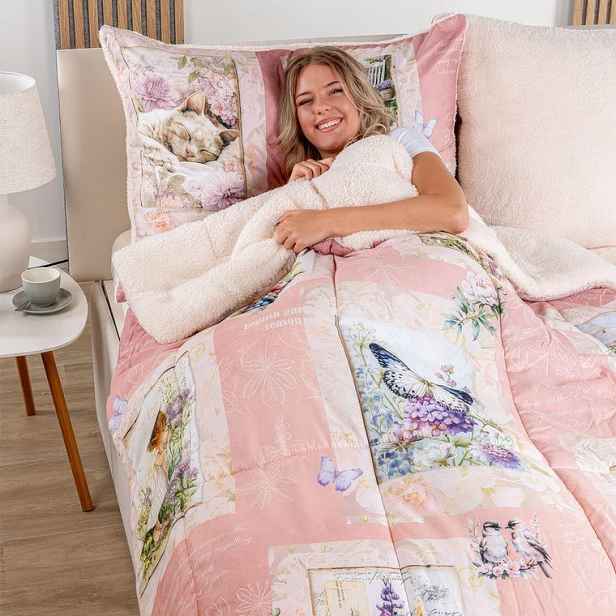 Prošívaná beránková souprava Dual Feel SCARLET 3 ks