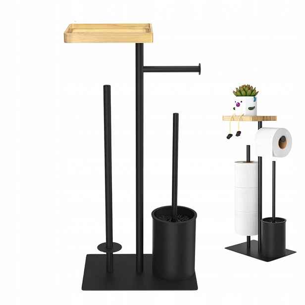Stojan Na Náhradní Toaletní Papír 57 cm Černý Kovový Moderní Držák