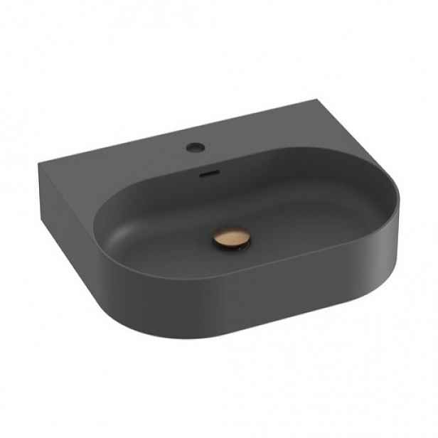 Umyvadlo Ravak Ceramic Slim 55,3x45,2 cm antracit otvor pro baterii uprostřed XJX03155002