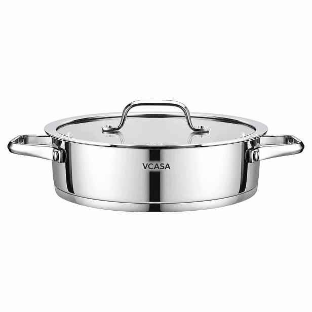 Hrnec Vcasa Amara 24 cm 2,9 l s víkem na cedění Nerezová Ocel 304