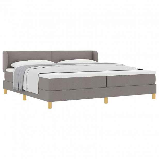 vidaXL Postel s boxspringem s čelo Taupe 200 x 200 cm textil