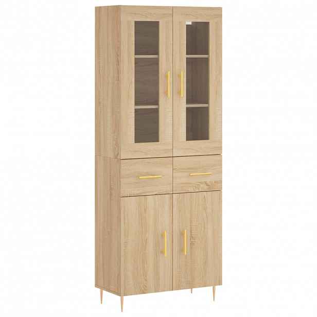 vidaXL Skříň highboard dub sonoma 69,5 x 34 x 180 cm kompozitní dřevo