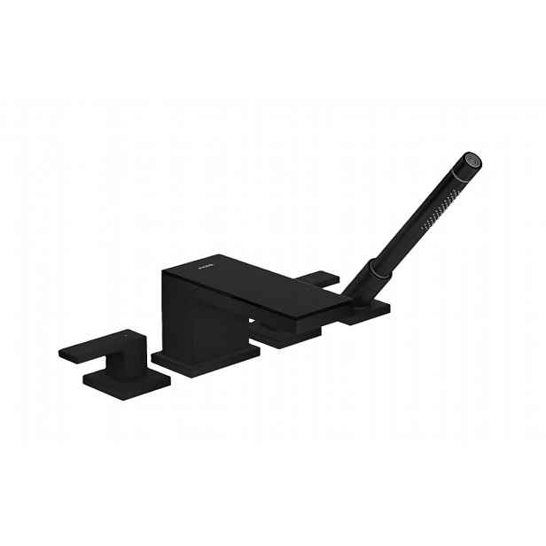 Axor MyEdition - Baterie na okraj vany, 4-otvorová instalace, matná černá/černé sklo 47430670