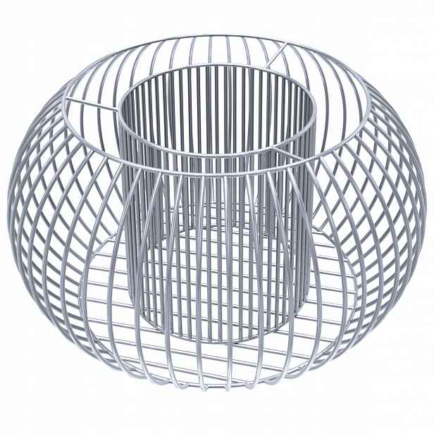 Gabionový Květináč Obal Gabion Ocel 53 cm Gabionový Drát Pozinkovaná Vložka