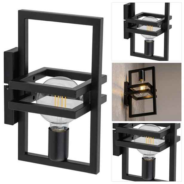 Nástěnné svítidlo Merci černé, moderní lesk na stěně chodby Sigma Lighting