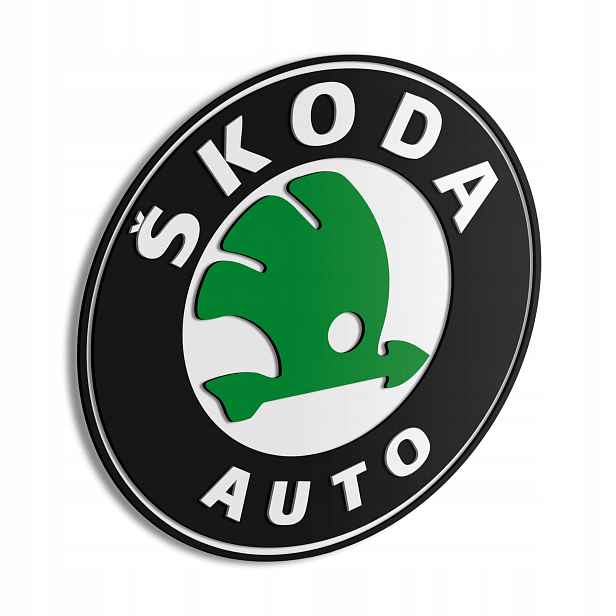 Dřevěný obraz 3D Logo Škoda Nástěnná Dekorace Dárek