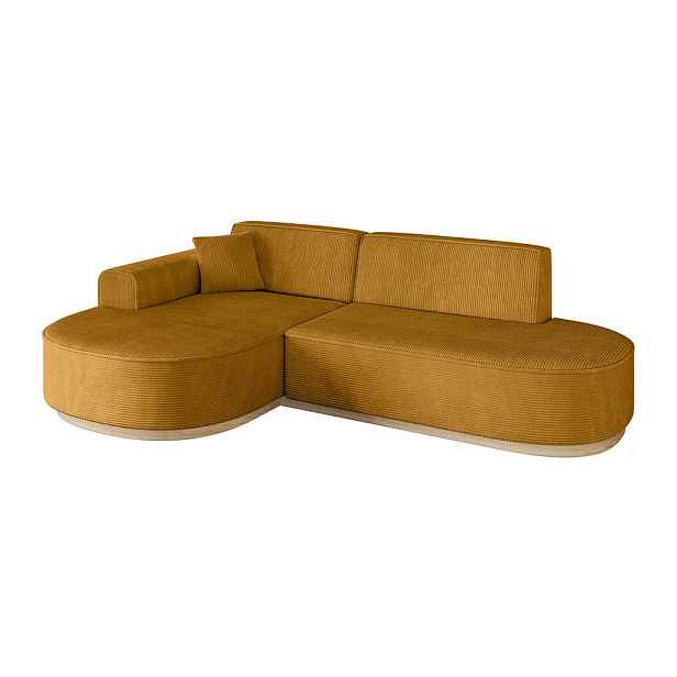 ALTDECOR ROHOVÁ SEDAČKA s otomanem, levá MARI-L1-v1 243x171x83 Hořčicová Manšestr
