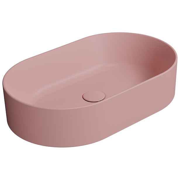 GSI KUBE X keramické umyvadlo na desku, 60x37cm, oválné, blush mat